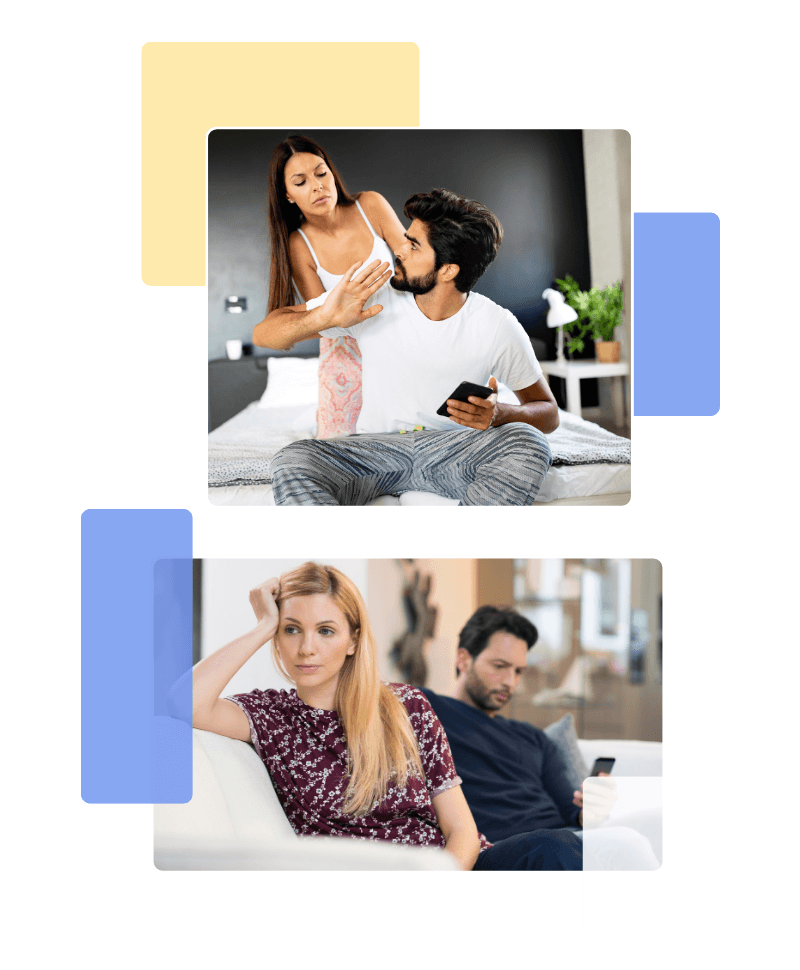 Stress in a relationship due to infidelity.